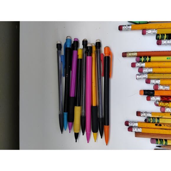 Lot of 100 Pencils - Pens - Paint Pens - Erasers - Mechanical Pencils - Picture 10 of 11